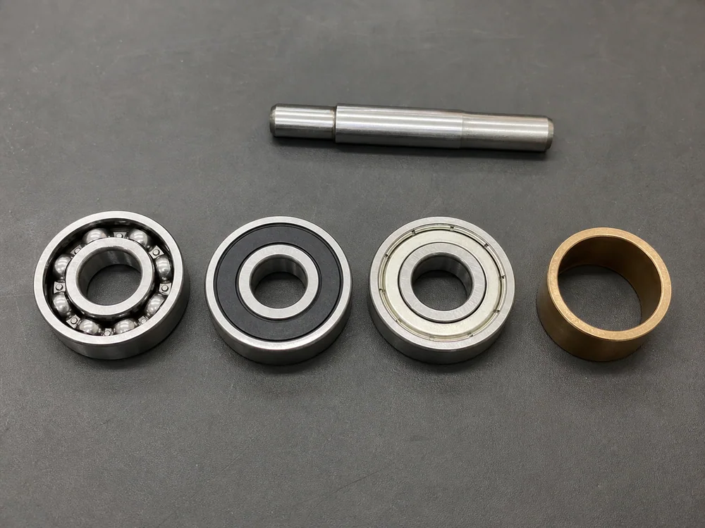 Open, rubber-sealed, metal-shielded, and sleeve bearing types.