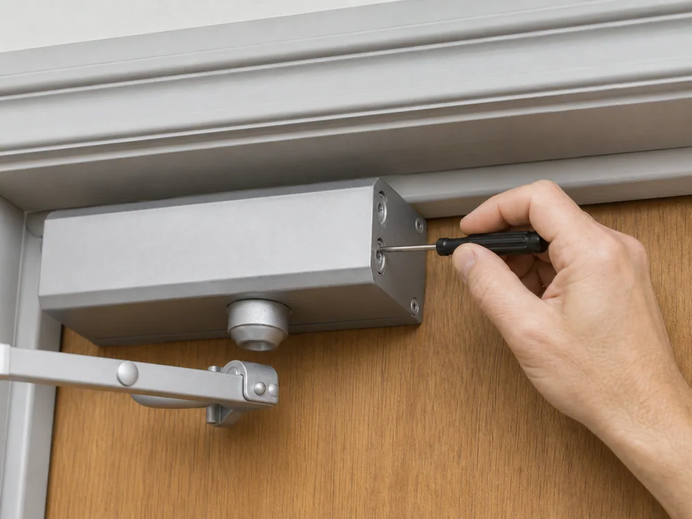 Adjust closer speed valves in small quarter-turn steps.