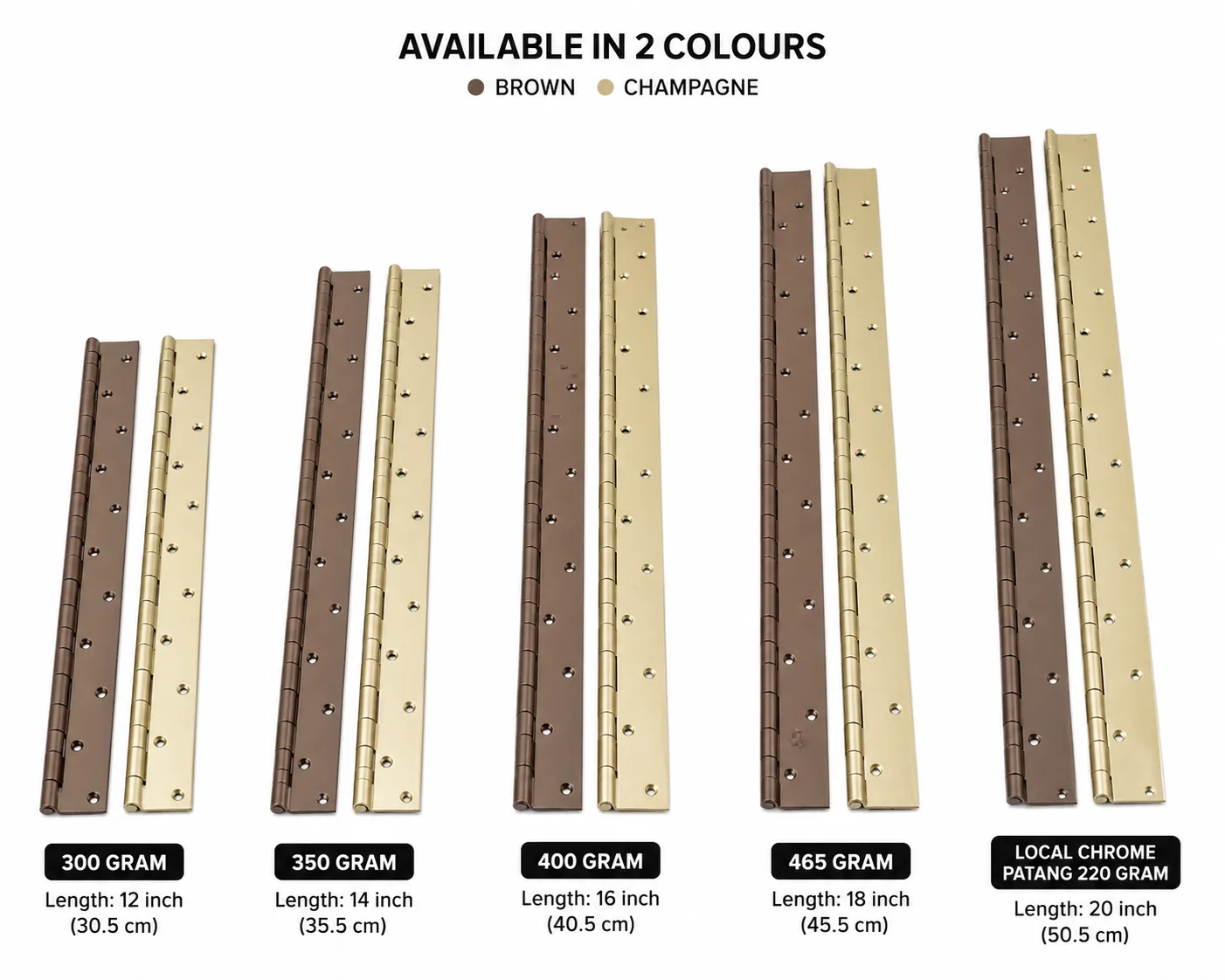 Continuous Piano Hinge (Kabza) (6ft height, width 32mm)